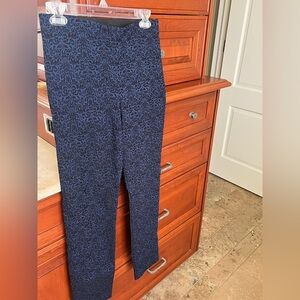 Elegant Navy Patterned Women's Pants
